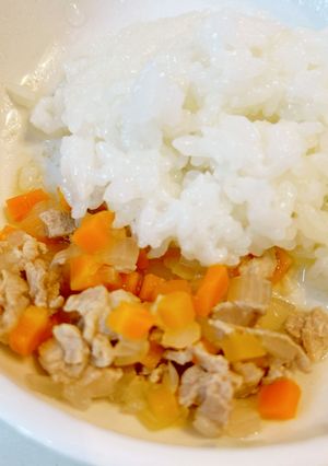【保育園離乳食中期】豚肉と野菜の味噌煮-レシピのメイン写真