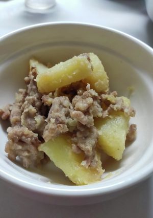 じゃが芋とひき肉の味噌炒め　-レシピのメイン写真