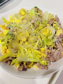 豚バラキャベツの春雨炒め-レシピのメイン写真