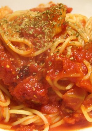本格的！長芋のフライとトマトソースパスタ-レシピのメイン写真
