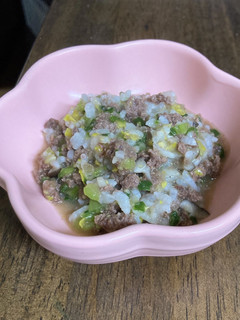わんこ ひき肉と青梗菜のおじや-レシピのメイン写真