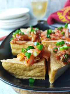 すぐ作れるあと1品☆焼き厚揚げキムチ-レシピのメイン写真