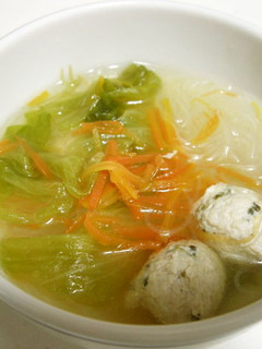 好きな野菜で♪鶏団子と春雨スープ☆-レシピのメイン写真