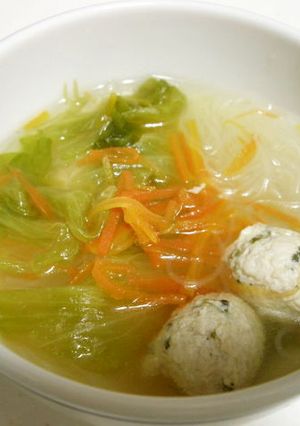 好きな野菜で♪鶏団子と春雨スープ☆-レシピのメイン写真