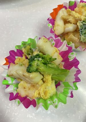 お弁当にイカとブロッコリーの卵とじ^ ^-レシピのメイン写真
