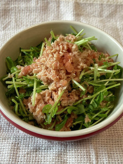 豆苗明太ツナの超簡単つまみ(身内専用)-レシピのメイン写真