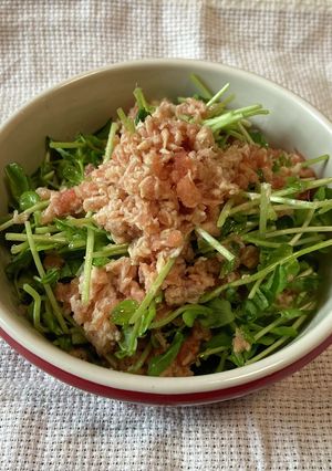 豆苗明太ツナの超簡単つまみ(身内専用)-レシピのメイン写真