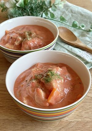 鶏肉とトマトのクリーム煮込み-レシピのメイン写真