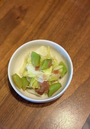 キャベツとスナップえんどうの梅塩和え-レシピのメイン写真