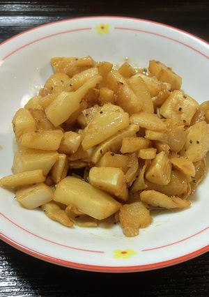 旬のたけのこカブ使用④ガリバタ炒め-レシピのメイン写真