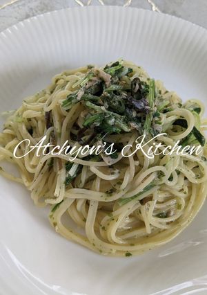 青のり塩昆布ツナの冷製胡麻豆乳パスタ-レシピのメイン写真