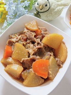 大根とにんじん、豚こまの甘辛煮-レシピのメイン写真