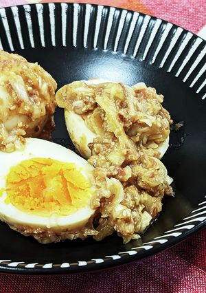 漬けダレも食べ切る!ゆで卵のネギ味噌漬け-レシピのメイン写真