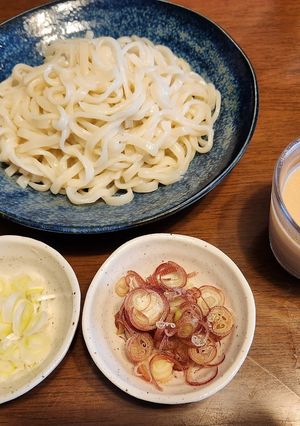 ピーナッツバターつけうどん-レシピのメイン写真
