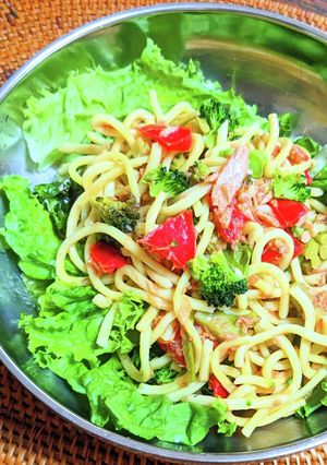 トマトとツナとレタスのサラダスパゲッティ-レシピのメイン写真