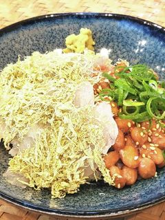簡単♡鯛の昆布〆風を添えた納豆ご飯♡-レシピのメイン写真