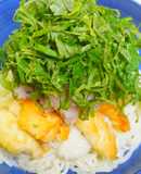 大葉たっぷり梅おろしと冷たいとり天うどん