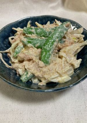 スナップエンドウのカレーマヨ和え-レシピのメイン写真
