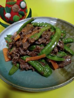 エンドウと牛肉のオイスター炒め-レシピのメイン写真
