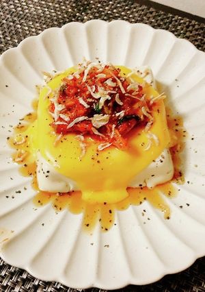 レンジ1分とろりチーズの桜えびキムチ豆腐-レシピのメイン写真