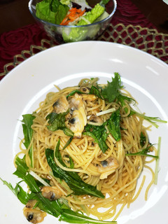 浅利と水菜の醤油パスタ-レシピのメイン写真