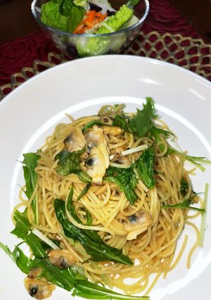 浅利と水菜の醤油パスタ-レシピのメイン写真