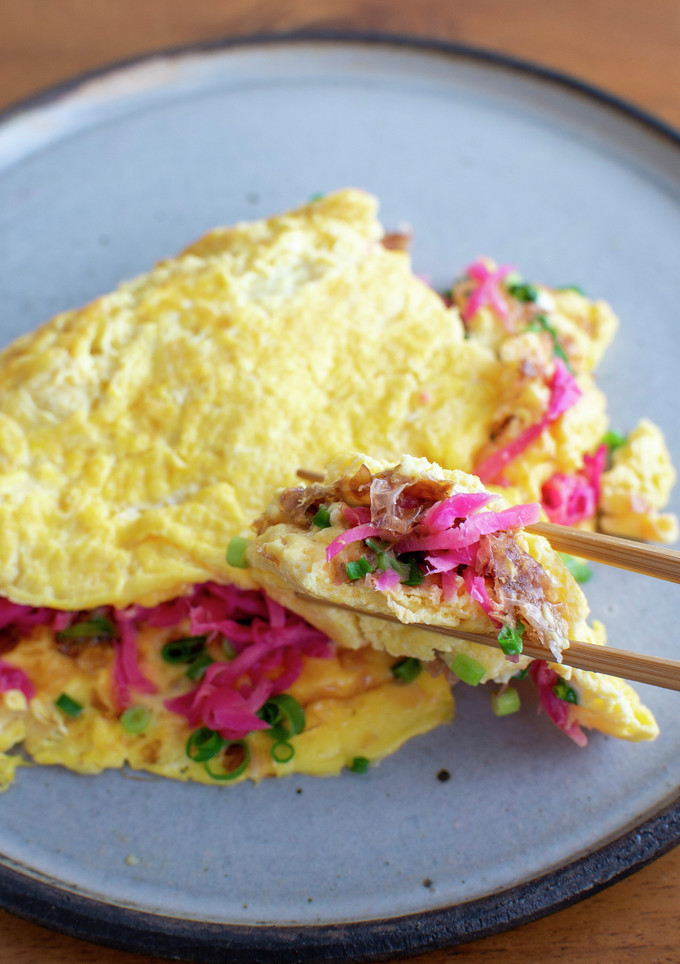 紅しょうがでお好み焼き風オムレツ-レシピのメイン写真
