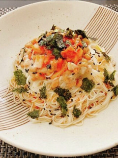 ピリ辛キムチ納豆そうめん-レシピのメイン写真
