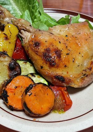 グリルで作る簡単かつ豪快チキン料理-レシピのメイン写真