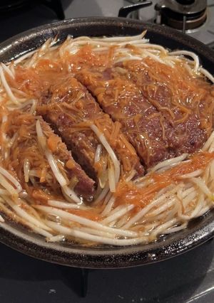【裏技バンザイ】巨大アヒージョハンバーグ-レシピのメイン写真