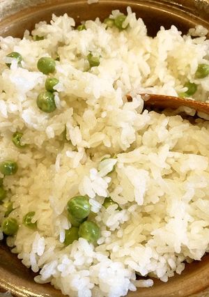土鍋で炊くうすいえんどうの豆ごはん-レシピのメイン写真