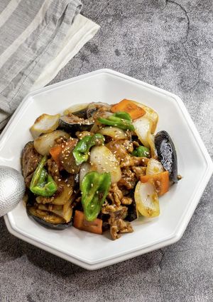 茄子とピーマンの肉味噌炒め-レシピのメイン写真