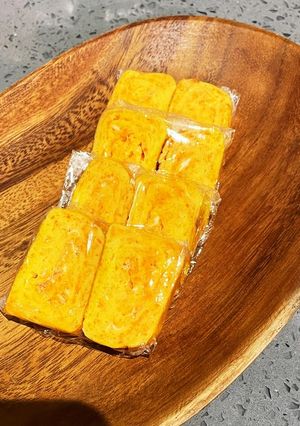つかみ食べ用！にんじん玉子焼き　冷凍保存-レシピのメイン写真