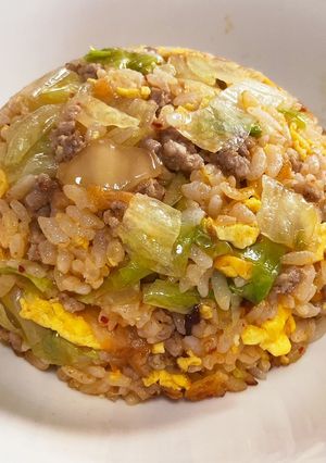 豚ひき肉とキムチのレタスチャーハン♬-レシピのメイン写真