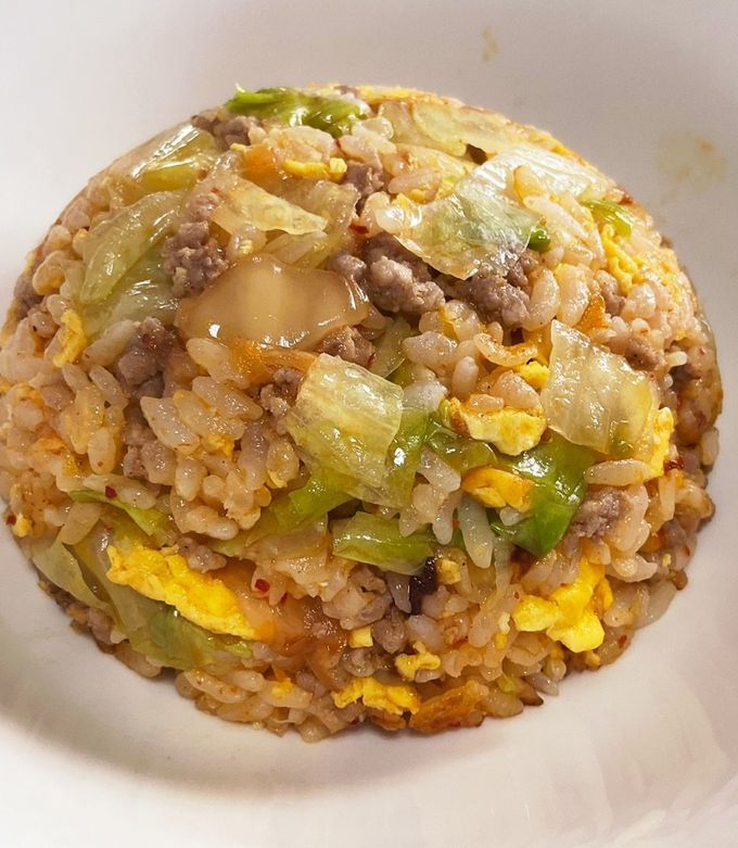 豚ひき肉とキムチのレタスチャーハン♬-レシピのメイン写真