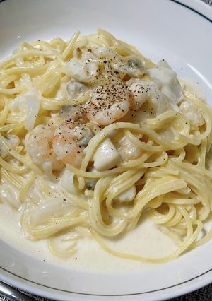 ホットクックでクリームパスタ-レシピのメイン写真