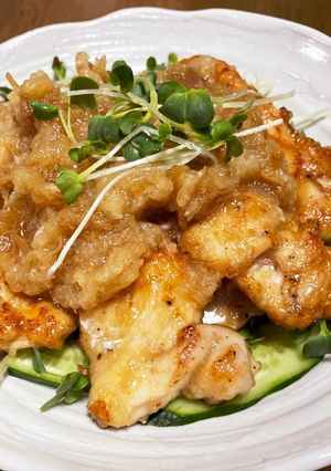 揚げない鶏天なめ茸おろしポン酢がけ-レシピのメイン写真