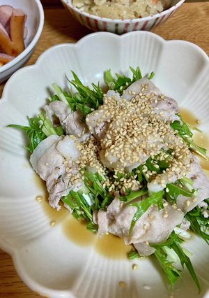 豚バラと水菜のゴマポン巻き-レシピのメイン写真