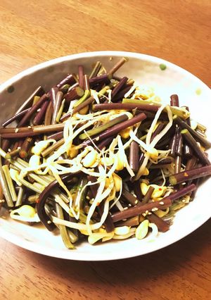 豆もやしとワラビのキムチ味-レシピのメイン写真