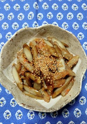 ヨウサマの減塩ごぼうとさつま揚げ炒め-レシピのメイン写真