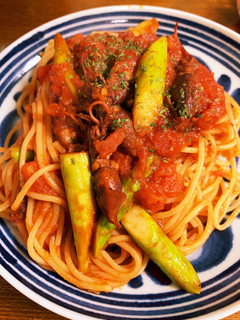 ホタルイカとアスパラのトマトソースパスタ-レシピのメイン写真