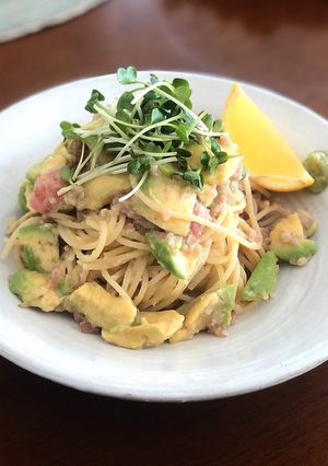 ネギトロとアボカドのパスタ-レシピのメイン写真