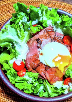 たっぷりサラダのローストビーフご飯-レシピのメイン写真