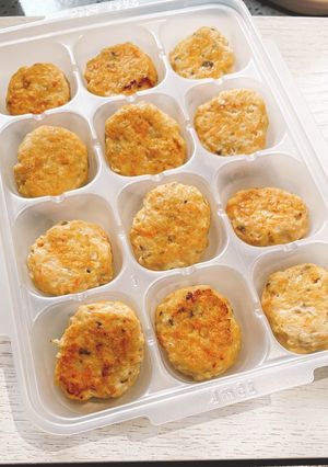 ふわふわ豆腐ハンバーグ　離乳食冷凍保存-レシピのメイン写真