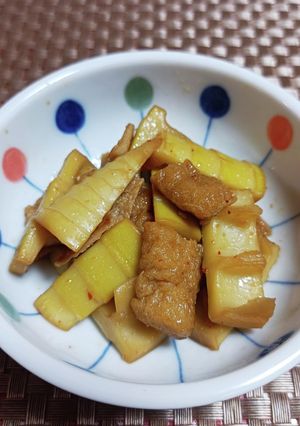 ★簡単！旬の淡竹と油揚げのごま油炒め♪-レシピのメイン写真