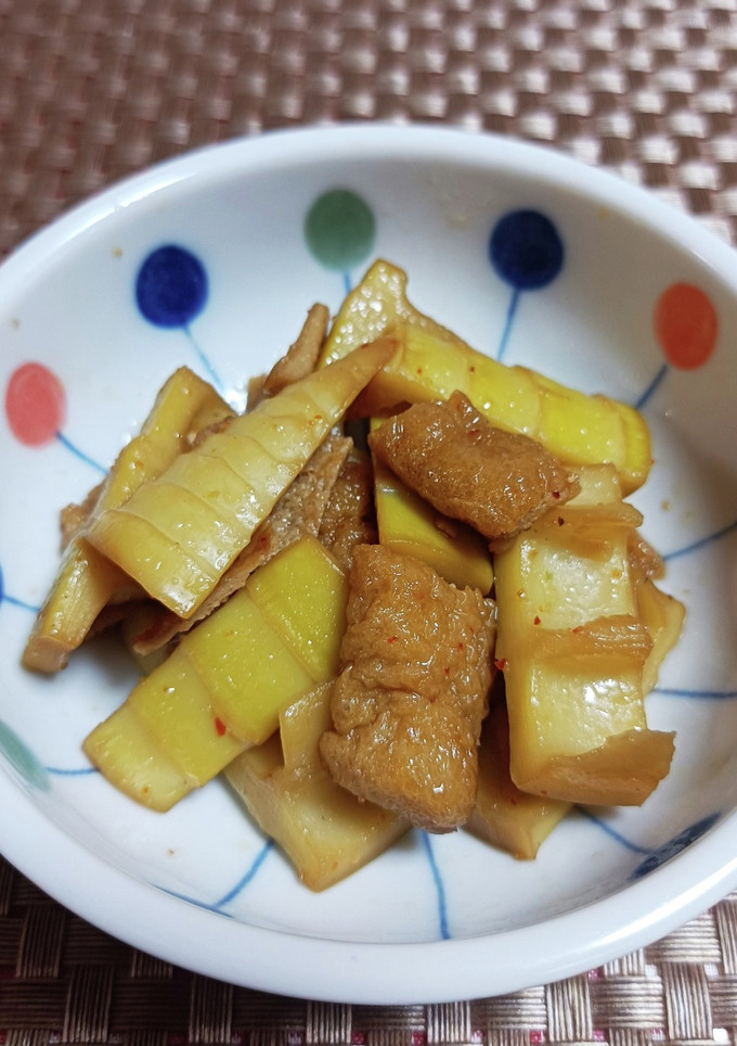 ★簡単！旬の淡竹と油揚げのごま油炒め♪-レシピのメイン写真