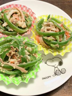 ピーマンとカニカマのめんつゆマヨ和え-レシピのメイン写真