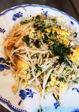 シーチキン、もやし、卵、あおさ炒め(^^-レシピのメイン写真