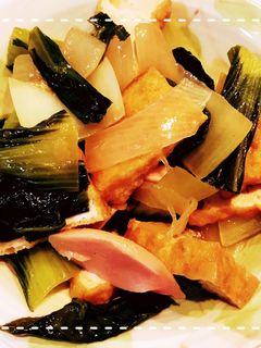 めんつゆで簡単!青梗菜と厚揚げの卵炒め-レシピのメイン写真