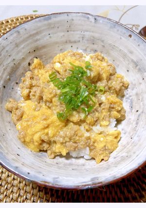 鶏のひき肉で作るなんちゃって親子丼-レシピのメイン写真